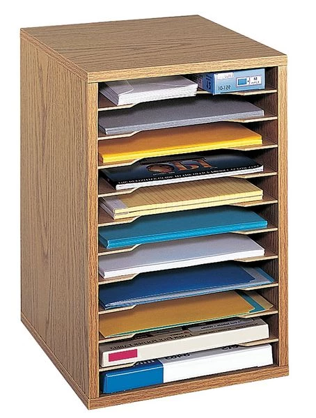 Safco Vertical Desktop Sorter, Oak