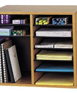 Safco Adjustable Literature Organizer, Oak