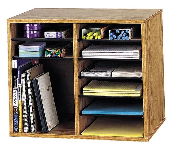 Safco Adjustable Literature Organizer, Oak