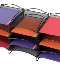 Safco Literature Organizer, Black, 12 Comp