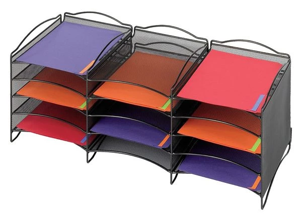 Safco Literature Organizer, Black, 12 Comp