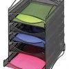 Safco Literature Organizer, Black, 5 Comp