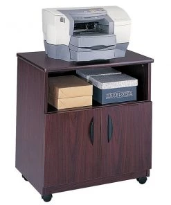 Safco Mobile Machine Stand, Mahogany