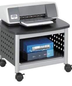Safco Underdesk Printer Stand, Black/Silver
