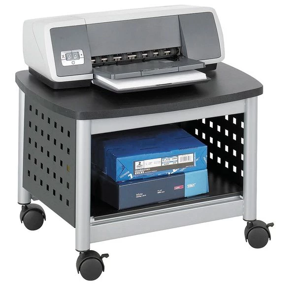 Safco Underdesk Printer Stand, Black/Silver