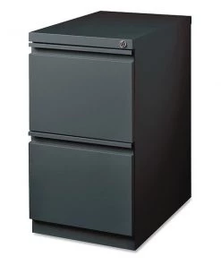 Lorell 15" W 2 Drawer Ff Mobile Pedestal FileLetter20", Charcoal, Letter