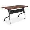 Rectangle Lorell Cherry Flip Top Training Table, 23.6 X 48 X 29.5, Melamine Top, Cherry