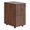 15.8" W 2 Drawer Lorell Contemporary Furniture, Laminate, Walnut (Cabinet), Silver Brush (Pull)