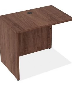 Lorell Desk Return, 24" D, 35" W, 29-1/2" H, Walnut, 3mm PVC (Edge), Metal