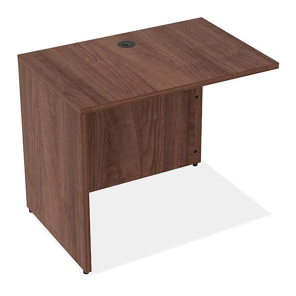 Lorell Desk Return, 24" D, 35" W, 29-1/2" H, Walnut, 3mm PVC (Edge), Metal
