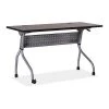 Rectangle Lorell Espresso/Silver Training Table, 23.5 X 48 X 29, Melamine Top, Espresso