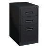 15" W 3 Drawer Lorell Mobile Pedestal, Black