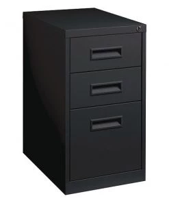 15" W 3 Drawer Lorell Mobile Pedestal, Black