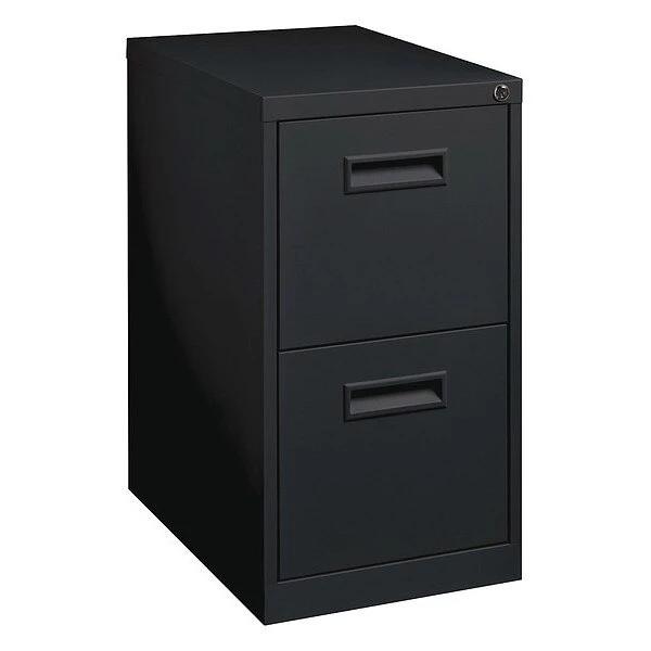 15" W 2 Drawer Lorell Mobile Pedestal, Black
