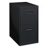 15" W 2 Drawer Lorell Mobile Pedestal, Black