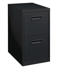 15" W 2 Drawer Lorell Mobile Pedestal, Black