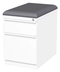 15" W 2 Drawer Lorell Mobile File Pedestal File, White