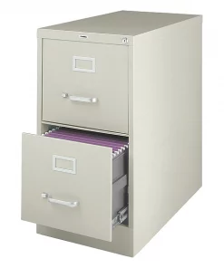 15" W 2 Drawer Lorell Metal Vertical File, Putty