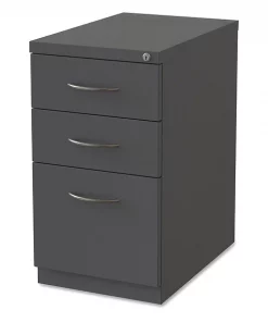 15" W 3 Drawer Lorell Premium Mobile Bbf Pedestal File, Charcoal