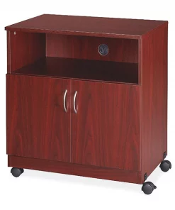 Lorell Mobile Machine Stand W/Shelf, Mahogany