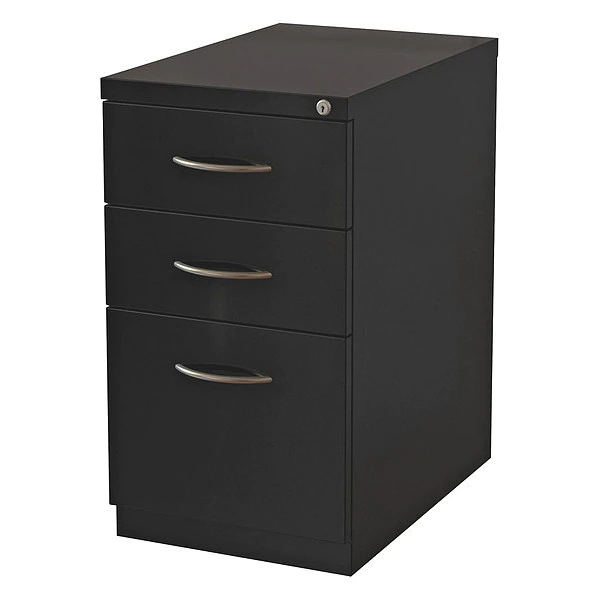 Lorell 15" W 3 Drawer Premium Mobile Bbf Pedestal File, Black, Black