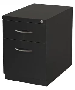 Lorell 15" W 2 Drawer Premium Mobile Bf Pedestal File, Black, Black