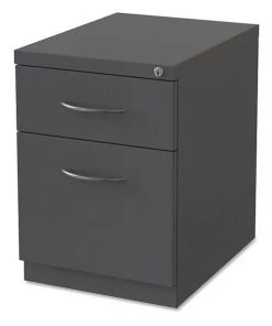 Lorell 15" W 2 Drawer Premium Mobile Bf Pedestal File, Charcoal, Charcoal