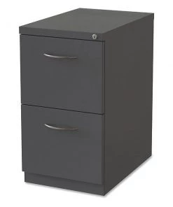 Lorell 15" W 2 Drawer Premium Mobile Ff Pedestal File, Charcoal, Charcoal