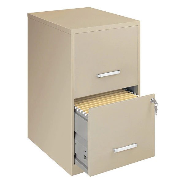 Lorell 14.3" W 2 Drawer Soho 18" 2-Drawer File Cabinets, Putty, Putty