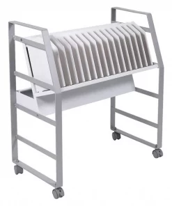 Luxor Steel, Plastic Open Charging Cart 16 Tablets Per Cart, 27"L x 14-3/4"W x 30"H