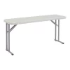 National Public Seating Rectangle Folding Table, 18" W, 60" L, 29-1/2" H, Blow-molded plastic Top, Speckled Gray