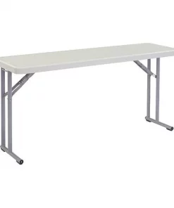 National Public Seating Rectangle Folding Table, 18" W, 60" L, 29-1/2" H, Blow-molded plastic Top, Speckled Gray