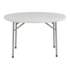 National Public Seating Round Folding Table, 48" W, 29-1/2" H, Blow-molded plastic Top, Speckled Gray
