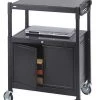 Safco AV Cart, w/Cabinet, Steel, Black