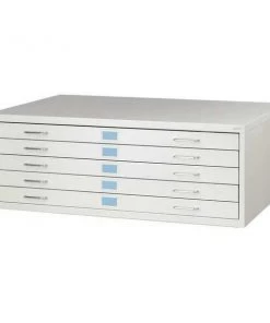 Safco 46-1/4" W 5 Drawer Facil Flat File Cabinet, Light Gray