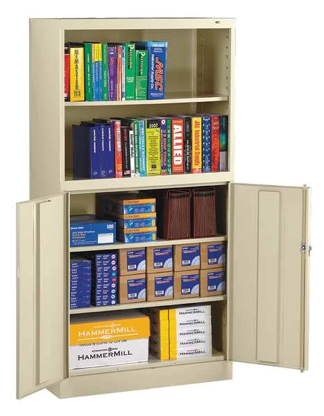 Tennsco Bookcase Storage Cabinet, Putty