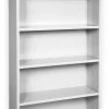 Atlantic Metal Bookcase, Steel, 5 Shelf, Dove Gray, 72HX36W