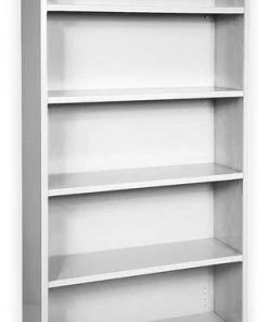 Atlantic Metal Bookcase, Steel, 5 Shelf, Dove Gray, 72HX36W