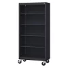 Atlantic Metal 5-Shelf Mobile Bookcase, 78"x36" Black