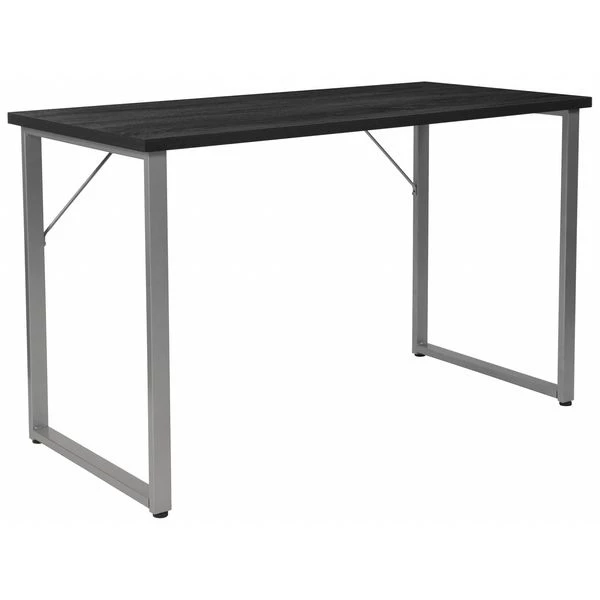 Flash Furniture Writing Desk, 23-1/2" D, 47-1/4" W, 29-1/4" H, Black, Metal, Table Top: Laminate