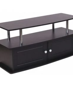 Flash Furniture Black TV Stand with Shelves, Evanston