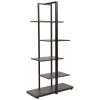 Flash Furniture Driftwood, 5 -Tier Shelf, Blk Metal Frame