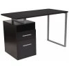 Flash Furniture Computer Desk, 23-1/2" D, 47" W, 30-1/2" H, Dark Ash, Metal, Table Top: Wood