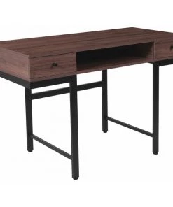 Flash Furniture Computer Desk, 23" D, 47-1/4" W, 30-1/2" H, Dark Ash, Metal, Table Top: Engineered Wood