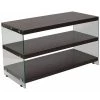 Flash Furniture TV Stand, Shelves, Glass Frame, Dark Ash