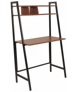 Flash Furniture Computer Desk, 18" D, 33" W, 55-1/2" H, Cherry, Particleboard, Table Top: Wood