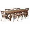Flash Furniture Rectangle Antique Farm Table, 40" W, 108" L, 30" H, Wood Top, Wood Grain