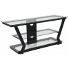 Flash Furniture TV Stand, Glass, Black Metal Frame