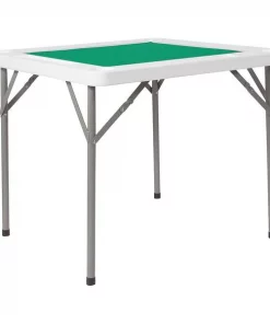 Flash Furniture Square Folding Table, 34.5" W, 34.5" L, 29" H, Plastic Top, White