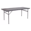 Flash Furniture Rectangle Folding Table, 30" W, 72" L, 29" H, Plastic Top, Grey